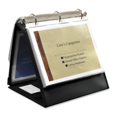 Lion Office Products Ring Binder Easel- 1-.50in. Cap- Horizontal- 11in.x8-.50in.- Black LI463286